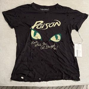 Lauren Moshi Distressed Graphic Tee Size M